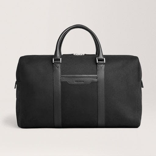 Compact Weekender Black Nubuck leather weekend bag
