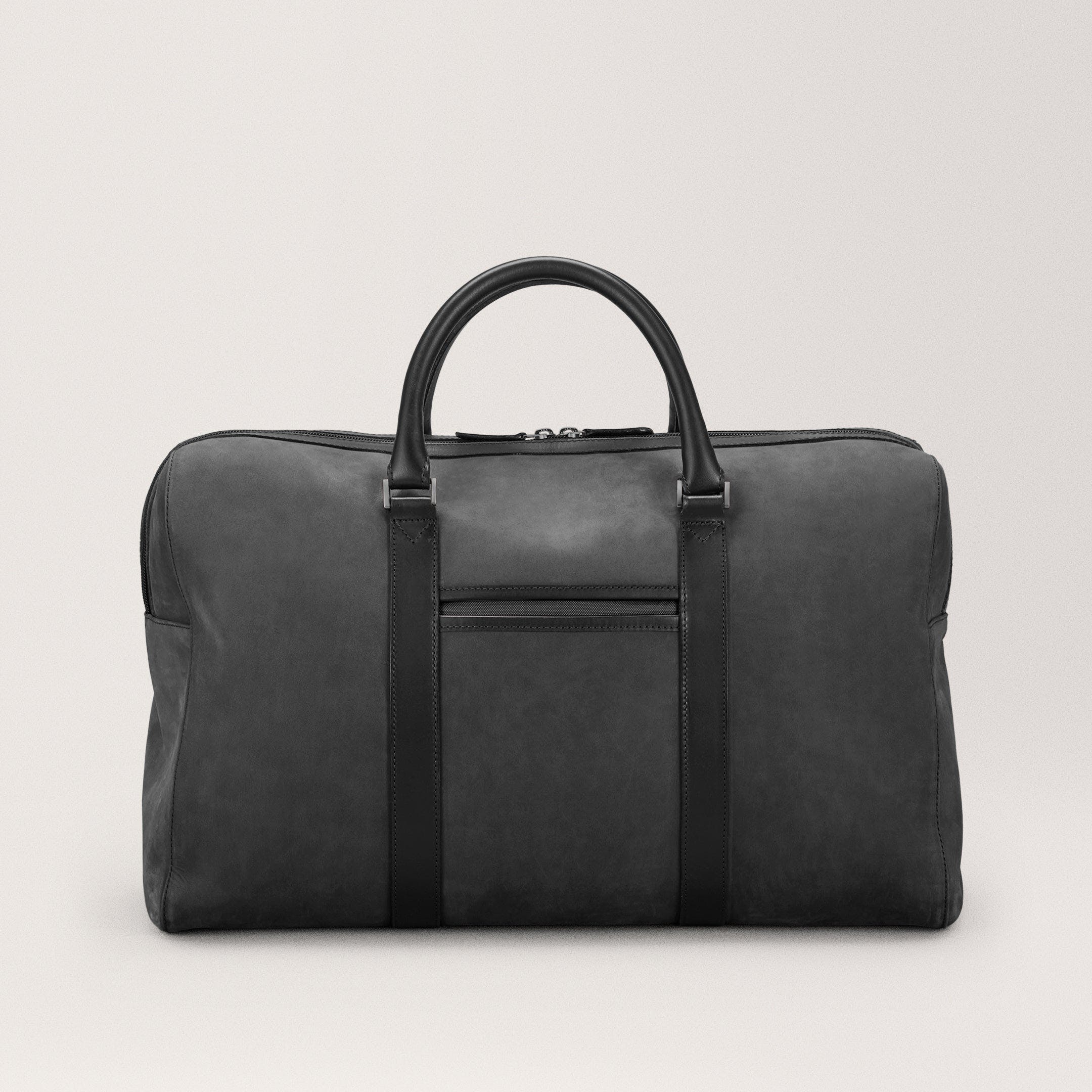 Compact Weekender Charcoal Nubuck leather weekend bag