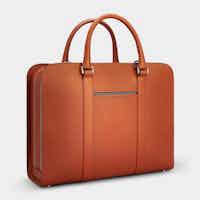 Palissy Double - Return Cognac Wide leather briefcase - Fair Condition