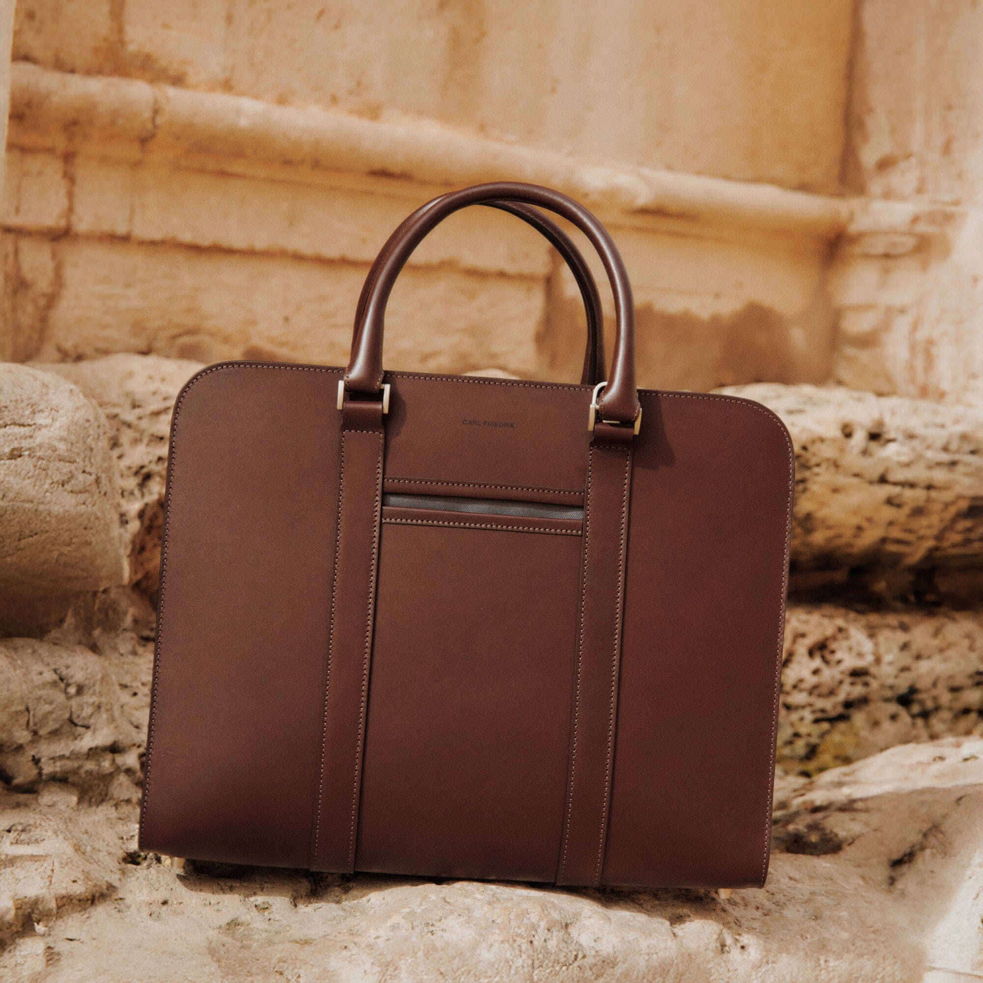 Palissy Double Wide leather briefcase